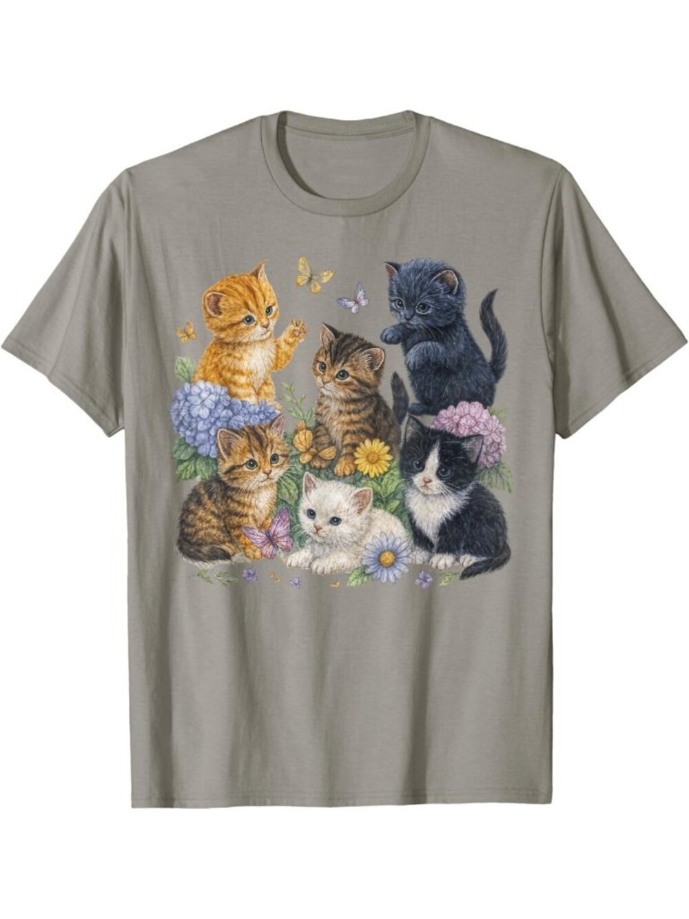 Cute Floral Cat Lover T-Shirt | Vintage Kitten Design | Perfect Gift for Cat